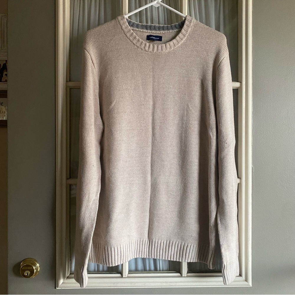 Croft & Barrow Men's Light Beige Crewneck Sweater